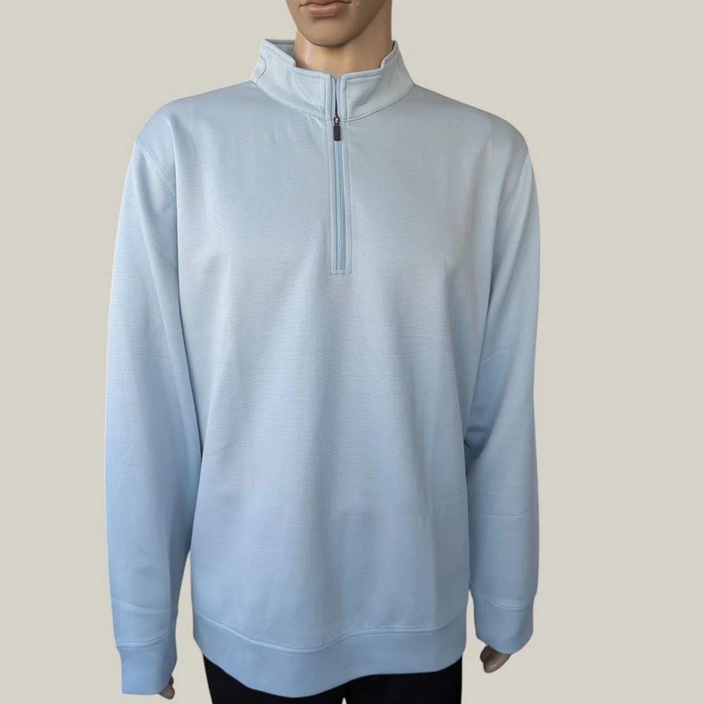 Hickey Freeman Blue Zip Up Sweater with Standing Collar